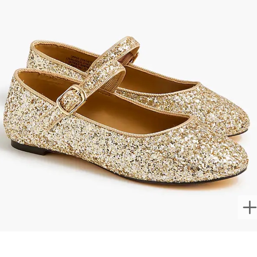 J Crew Girls' glitter ballet flats